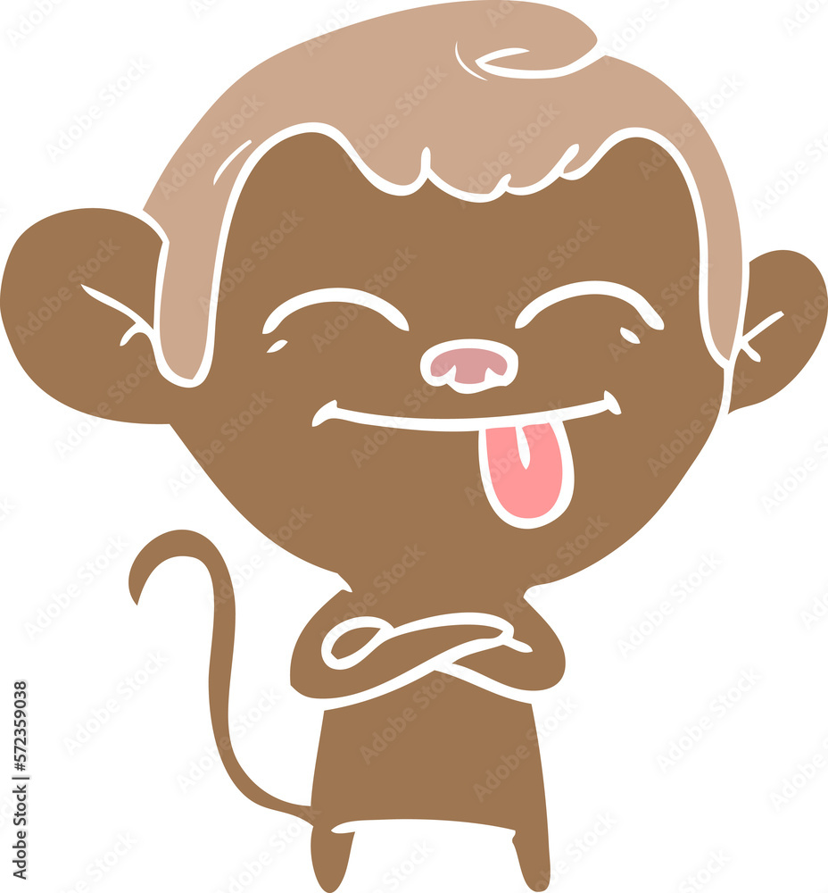 funny flat color style cartoon monkey funny flat color style cartoon monkey