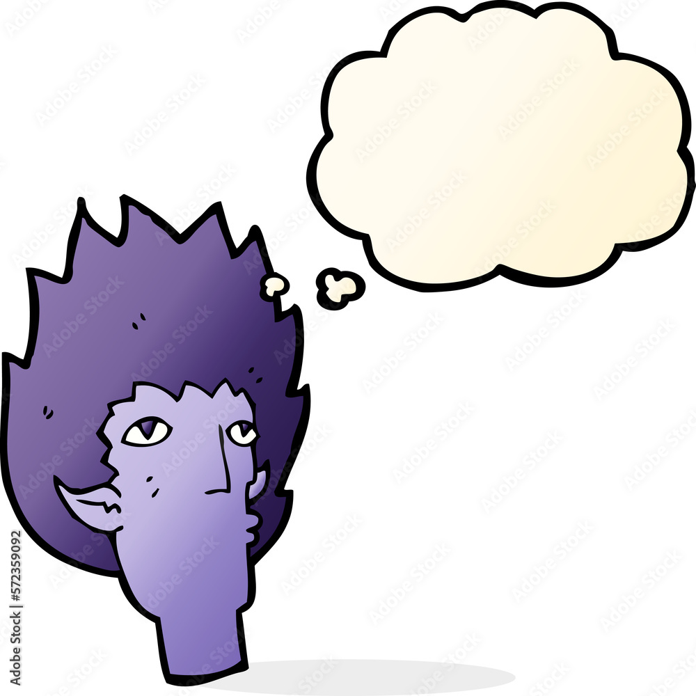 cartoon vampire face with thought bubble cartoon vampire face with thought bubble