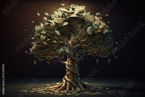 Money Tree with Space for Copy (Created with Generative AI)