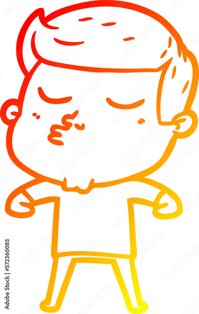 warm gradient line drawing cartoon model guy pouting warm gradient line drawing cartoon model guy pouting
