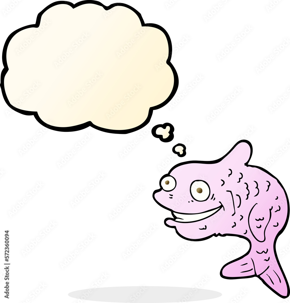 cartoon happy fish with thought bubble cartoon happy fish with thought bubble