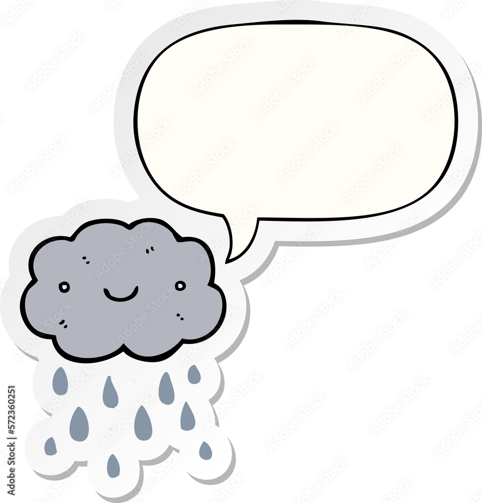cute cartoon cloud and speech bubble sticker cute cartoon cloud and speech bubble sticker