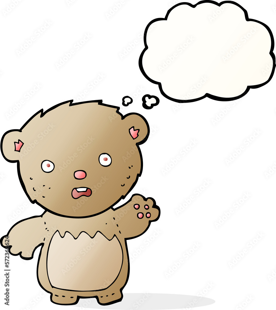cartoon worried teddy bear with thought bubble cartoon worried teddy bear with thought bubble