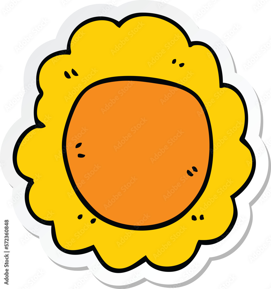 sticker of a cartoon flower