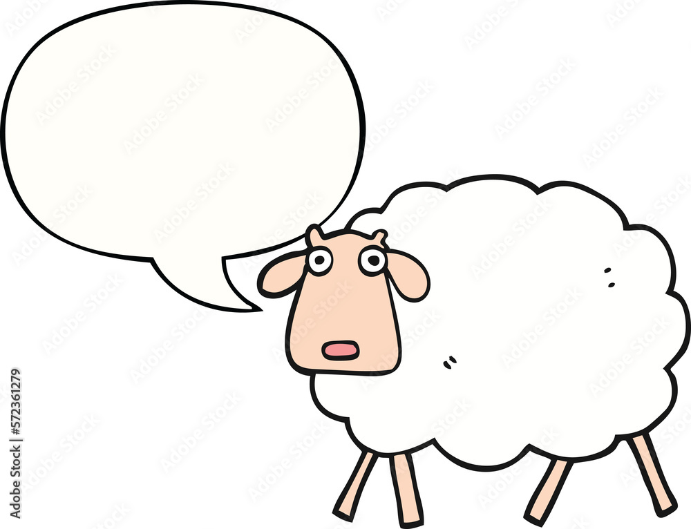 cartoon sheep and speech bubble cartoon sheep and speech bubble