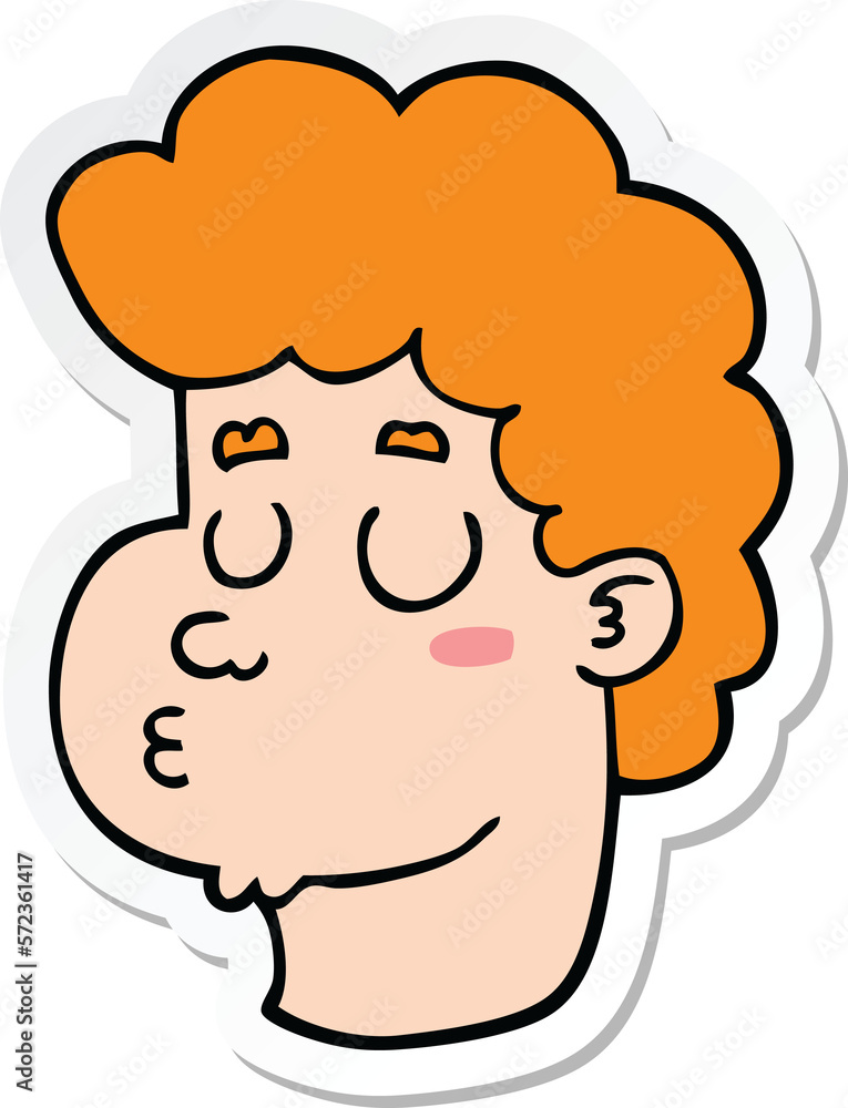 sticker of a cartoon male face sticker of a cartoon male face