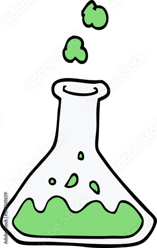 cartoon doodle chemicals in bottle
