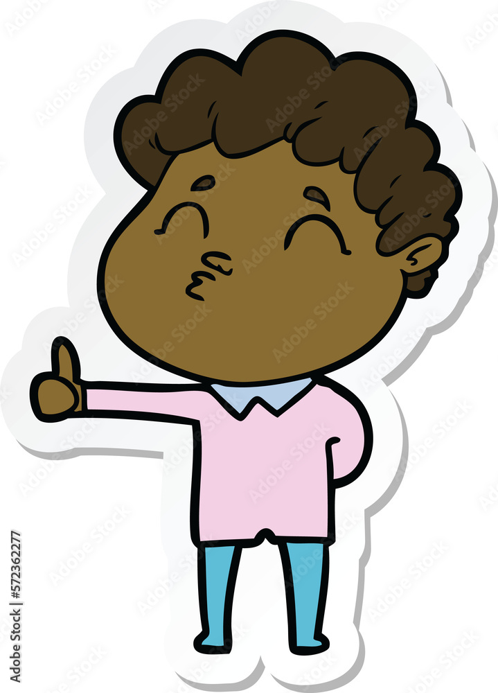 Fototapeta premium sticker of a cartoon man pouting