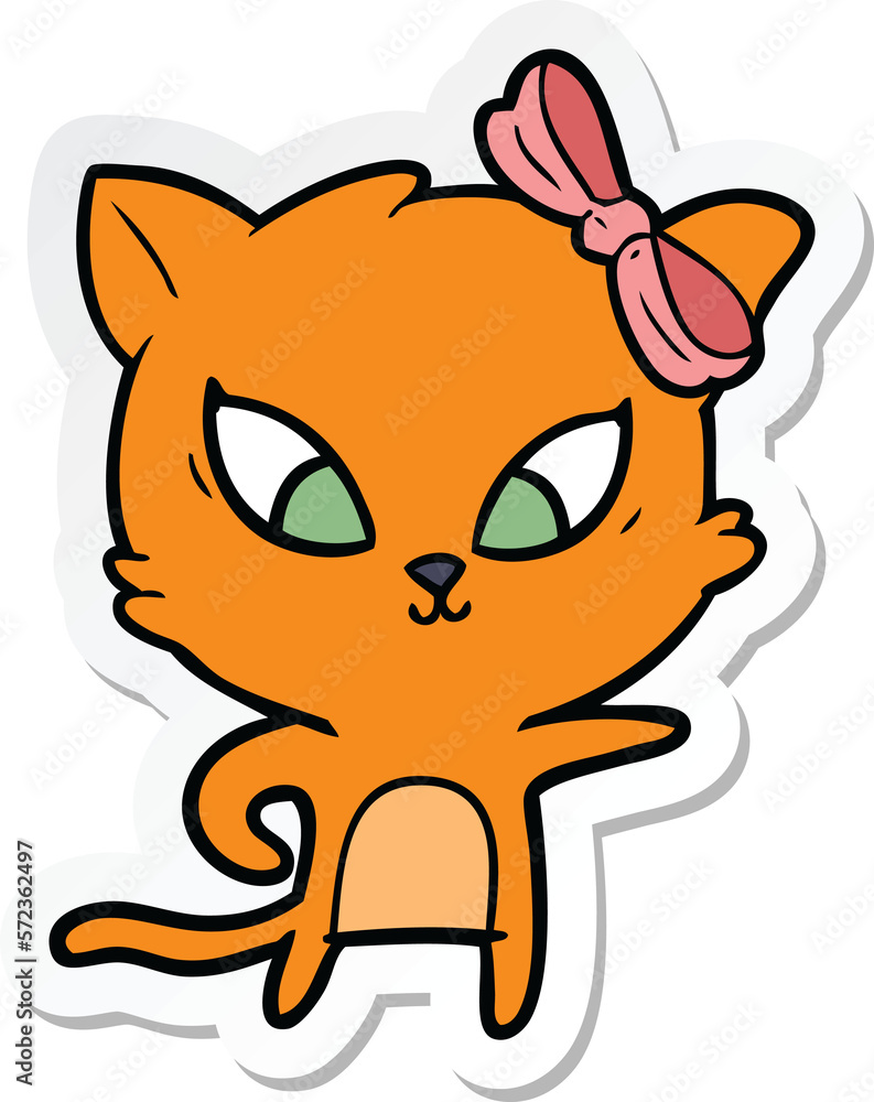 Fototapeta premium sticker of a cartoon cat