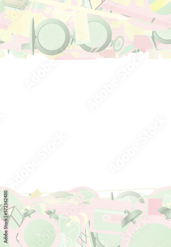 Background pattern abstract design texture. Pastel. Horizontal seamless stripes. Border frame, transparent background. Theme is about cutter, for papers, VHS, retro, pager, bureaucracy