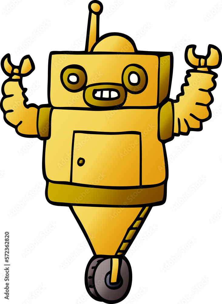cartoon doodle robot