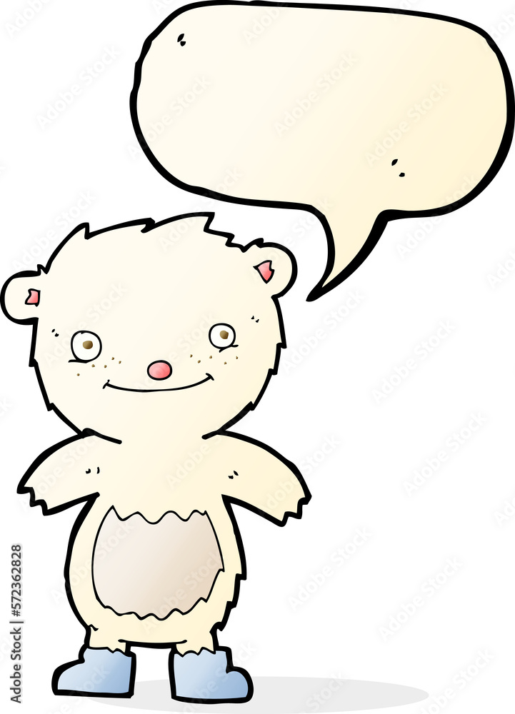 cartoon teddy polar bear wearing boots with speech bubble cartoon teddy polar bear wearing boots with speech bubble