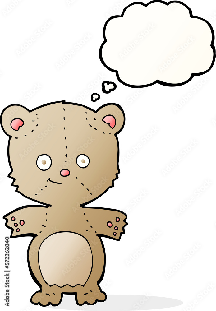 cartoon happy teddy bear with thought bubble cartoon happy teddy bear with thought bubble