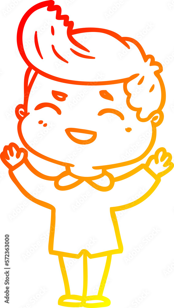 warm gradient line drawing cartoon man laughing warm gradient line drawing cartoon man laughing
