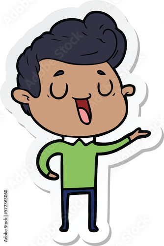 sticker of a happy cartoon man
