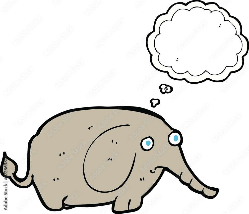 cartoon sad little elephant with thought bubble cartoon sad little elephant with thought bubble