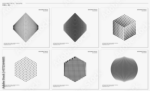 Modern digital dynamic line grid pixel box abstract logo design 