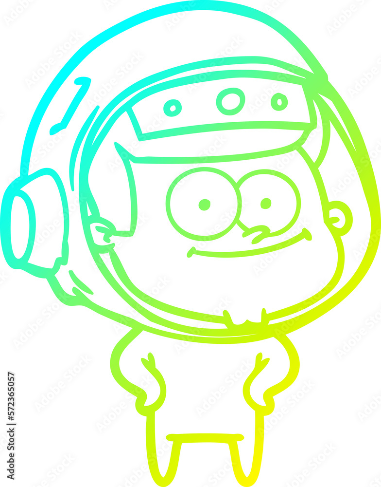cold gradient line drawing happy astronaut cartoon cold gradient line drawing happy astronaut cartoon