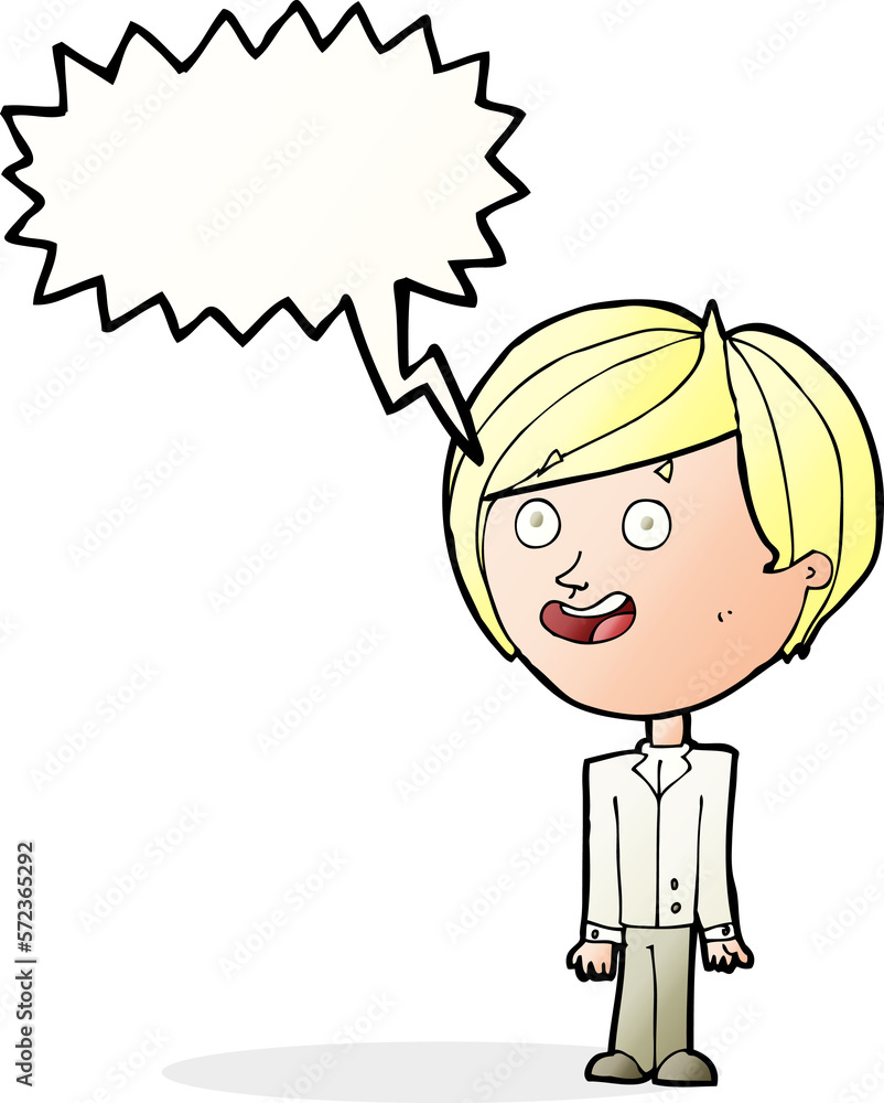 cartoon happy surprised boy with speech bubble cartoon happy surprised boy with speech bubble