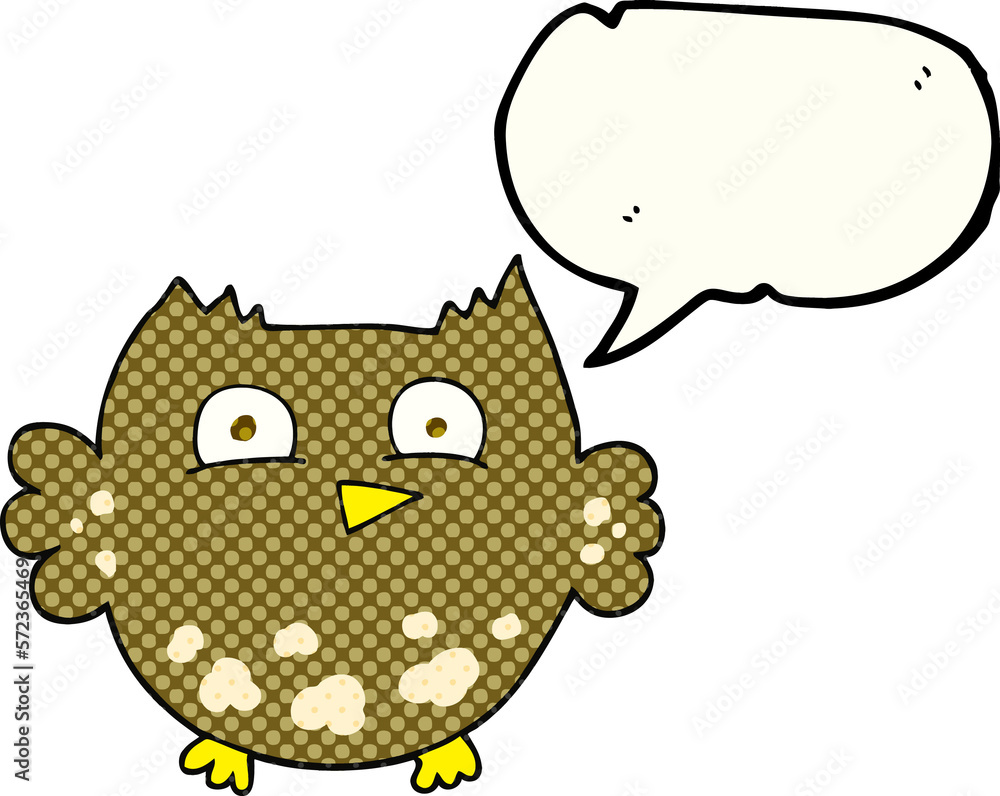 comic book speech bubble cartoon little owl comic book speech bubble cartoon little owl