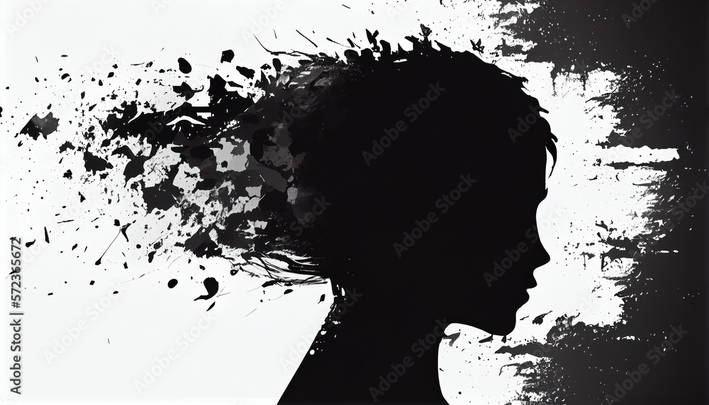 Mental health, depression, sadness, loneliness creative abstract ...
