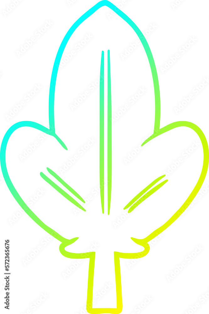 cold gradient line drawing cartoon leaf cold gradient line drawing cartoon leaf