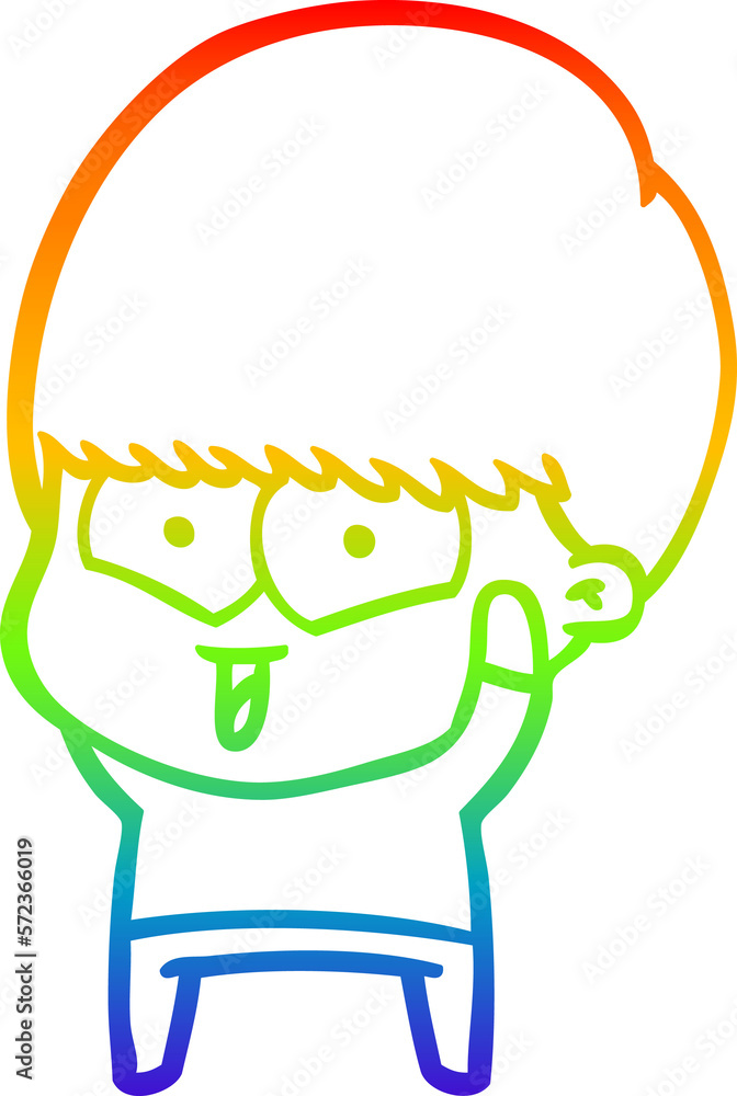 rainbow gradient line drawing cartoon happy boy rainbow gradient line drawing cartoon happy boy