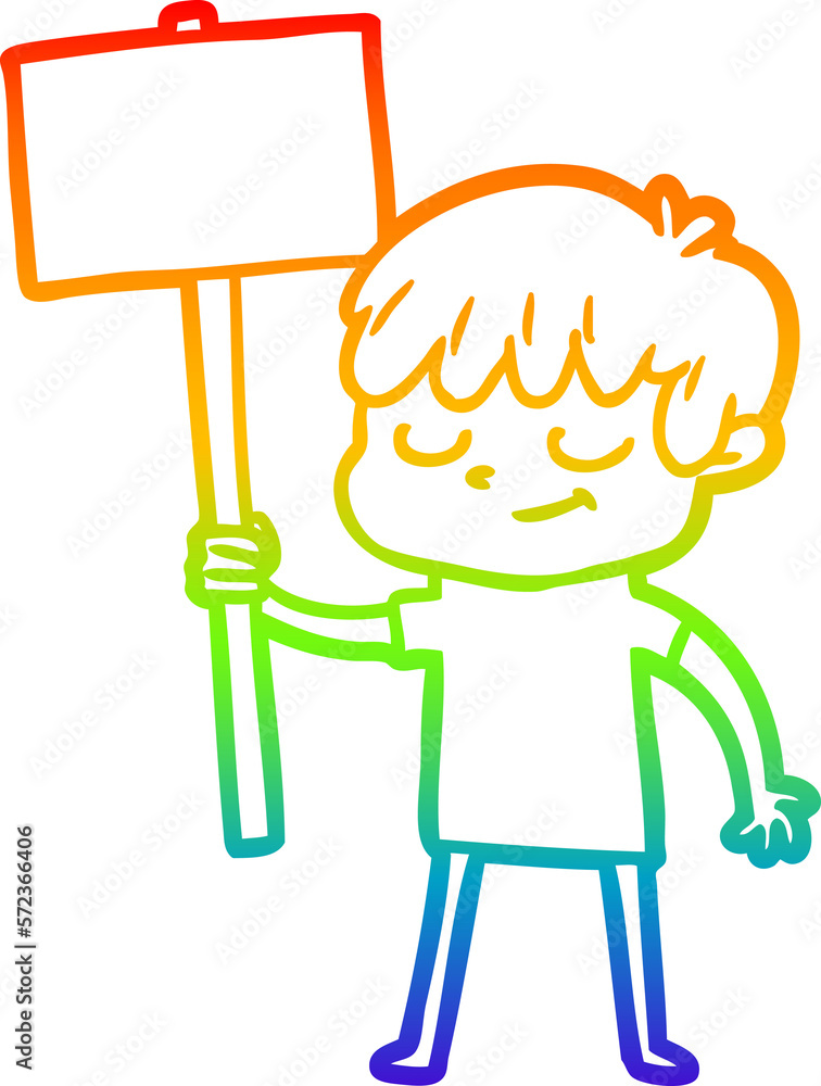 rainbow gradient line drawing cartoon happy boy rainbow gradient line drawing cartoon happy boy