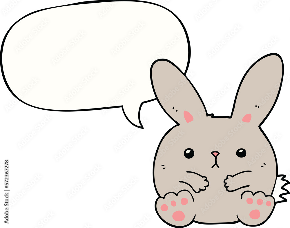 cartoon rabbit and speech bubble cartoon rabbit and speech bubble