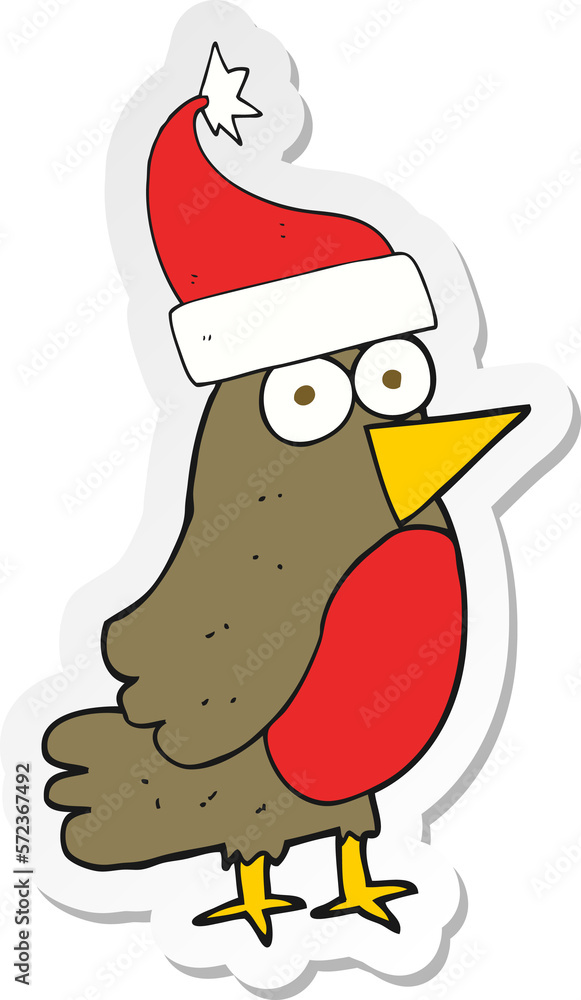 Fototapeta premium sticker of a cartoon robin
