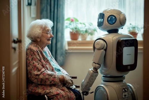 
Future of geriatric care with robots in retirement home
 photo