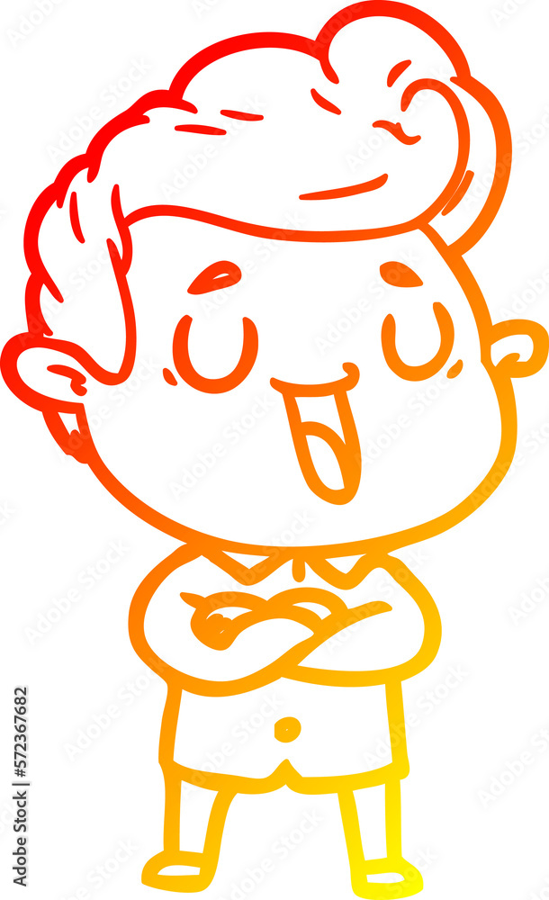 warm gradient line drawing happy cartoon man warm gradient line drawing happy cartoon man