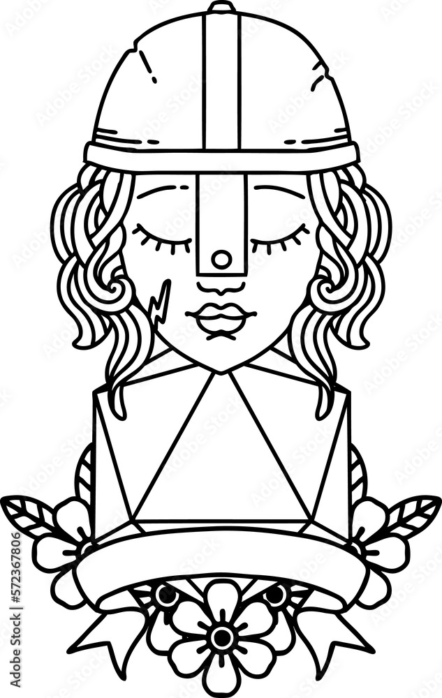 human fighter with natural 20 roll illustration human fighter with natural 20 roll illustration