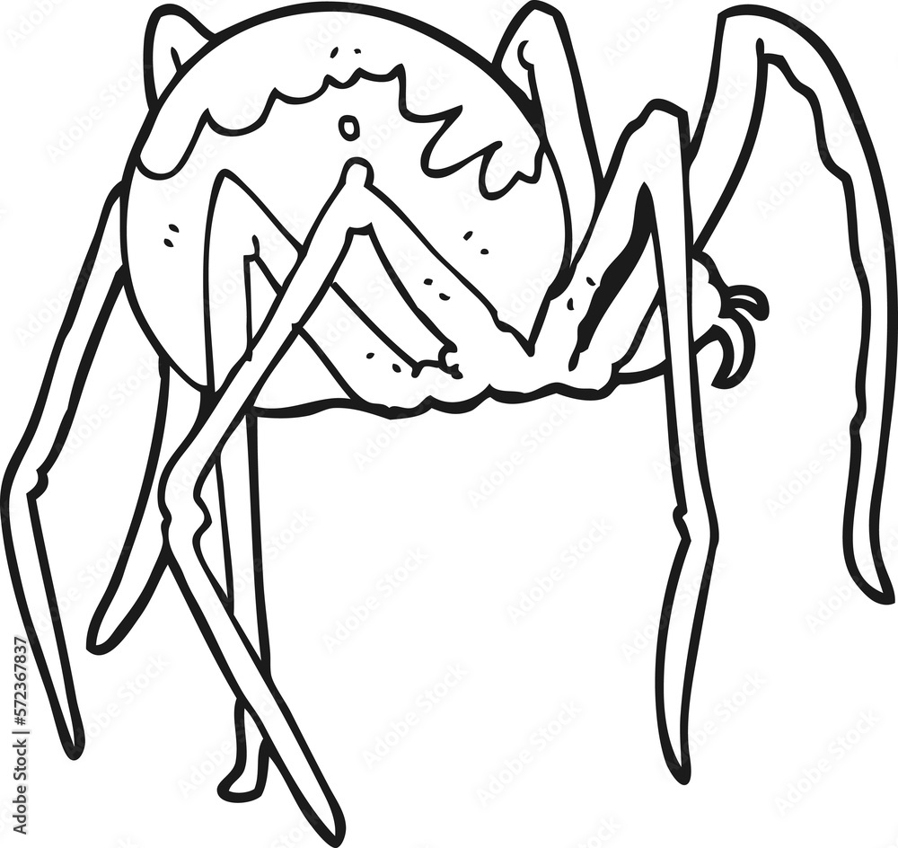 black and white cartoon creepy spider black and white cartoon creepy spider