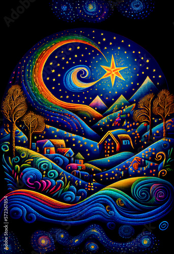 Wallpaper Mural Generative AI render of a blue hour themed illustration Torontodigital.ca