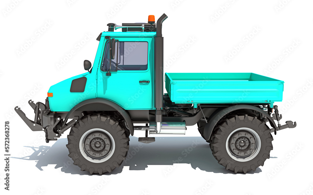 Multi Purpose Tractor Truck 3D rendering on white background
