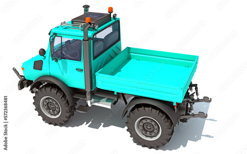 Multi Purpose Tractor Truck 3D rendering on white background Multi Purpose Tractor Truck 3D rendering on white background
