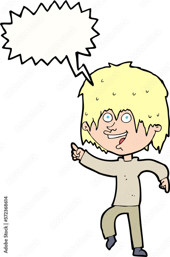 cartoon happy boy with speech bubble cartoon happy boy with speech bubble