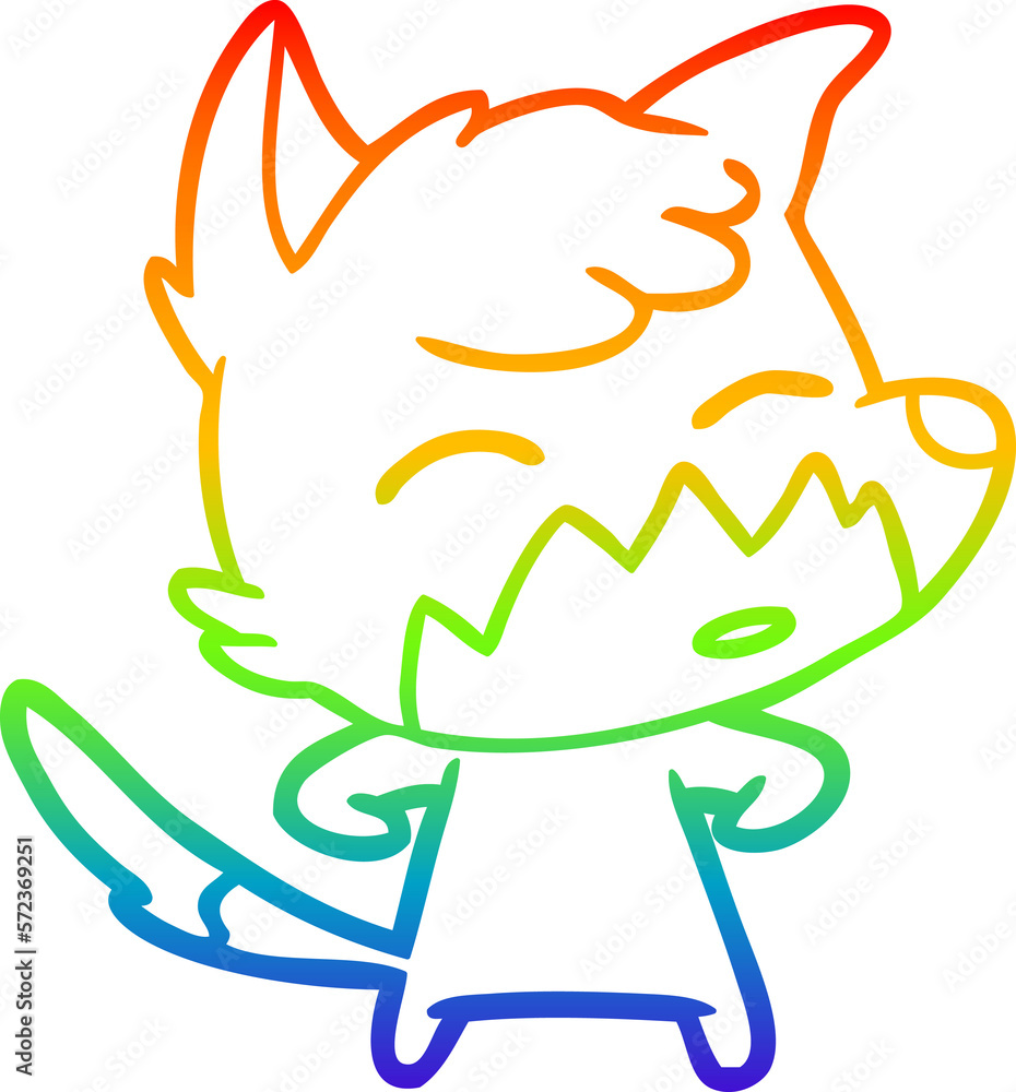rainbow gradient line drawing cartoon fox rainbow gradient line drawing cartoon fox