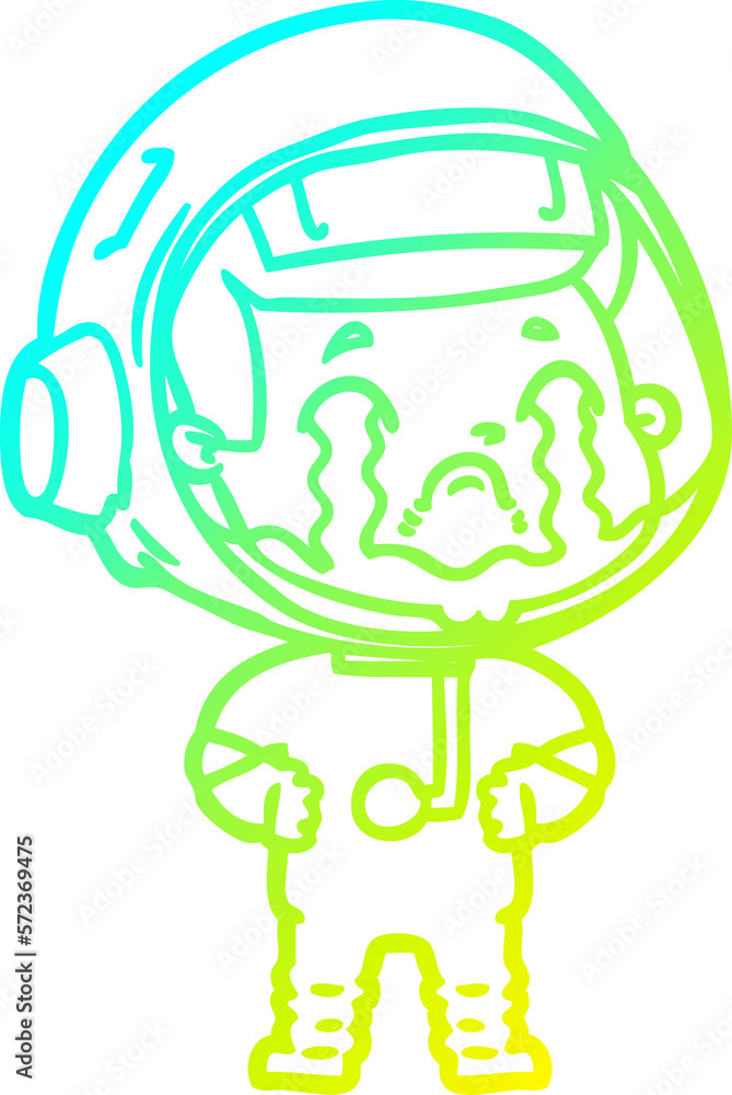 cold gradient line drawing cartoon crying astronaut cold gradient line drawing cartoon crying astronaut