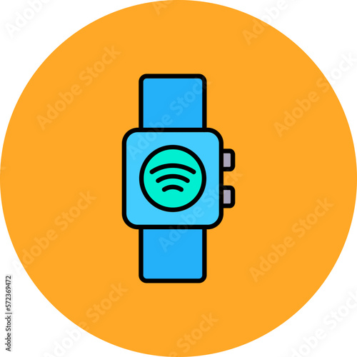 Smart Watch Multicolor Circle Filled Line Icon