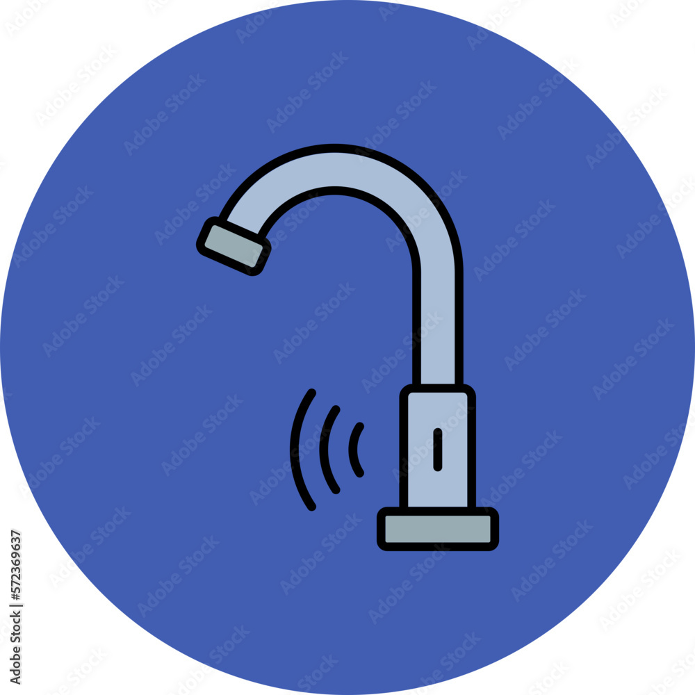 Water Tap Multicolor Circle Filled Line Icon Water Tap Multicolor Circle Filled Line Icon