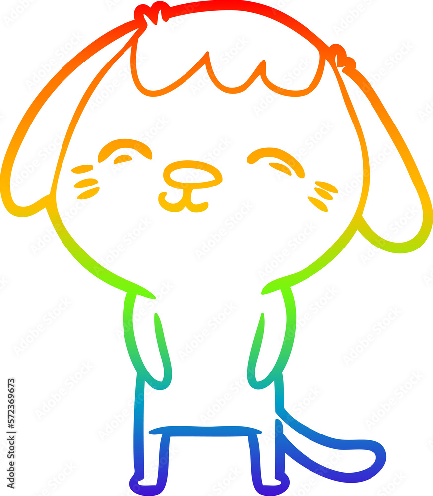 rainbow gradient line drawing happy cartoon dog rainbow gradient line drawing happy cartoon dog