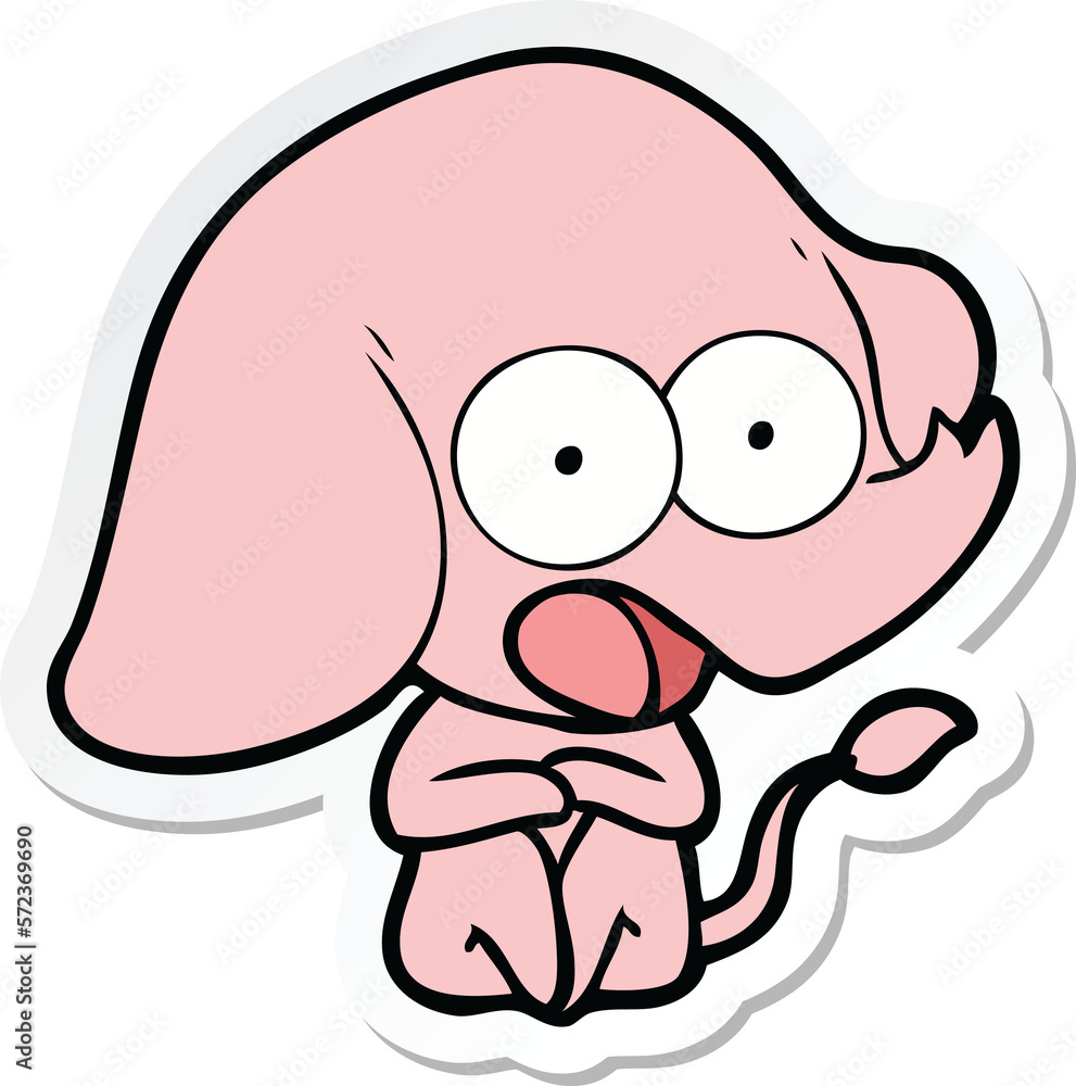 Fototapeta premium sticker of a cute cartoon elephant