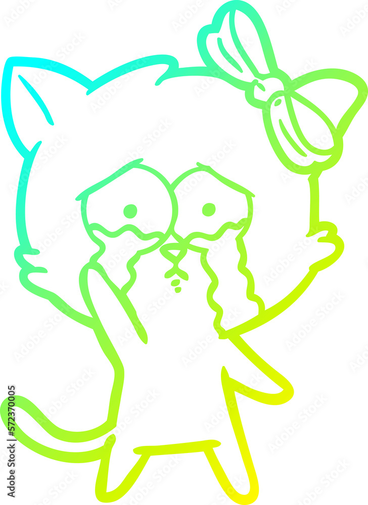 cold gradient line drawing cartoon cat cold gradient line drawing cartoon cat