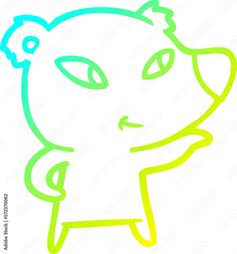 cold gradient line drawing cute cartoon bear cold gradient line drawing cute cartoon bear