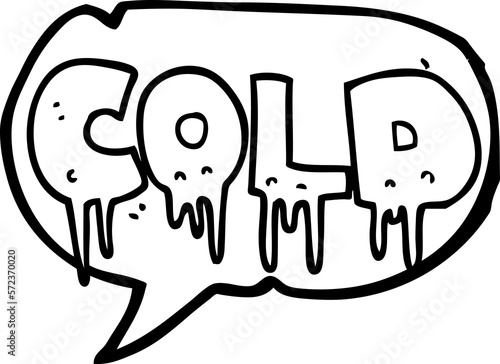 speech bubble cartoon word cold