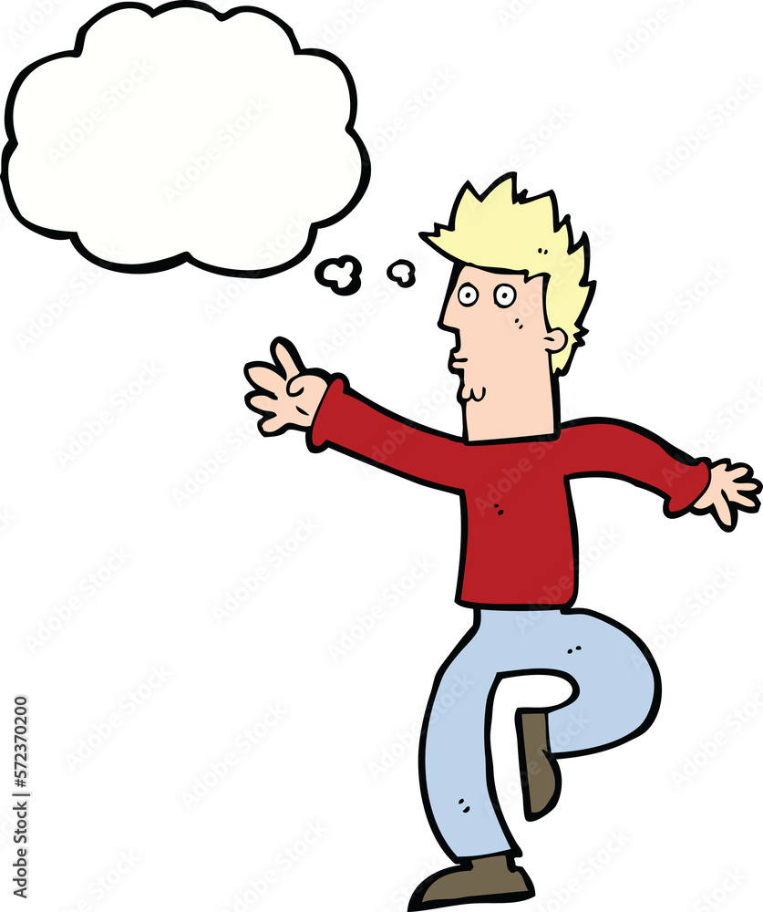 Fototapeta premium cartoon urgent man with thought bubble