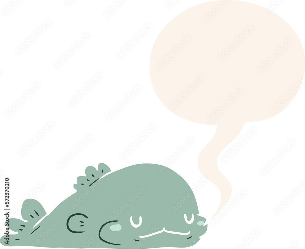 cute cartoon fish and speech bubble in retro style cute cartoon fish and speech bubble in retro style