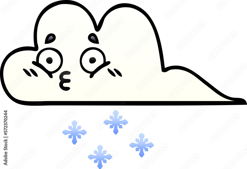 gradient shaded cartoon snow cloud gradient shaded cartoon snow cloud